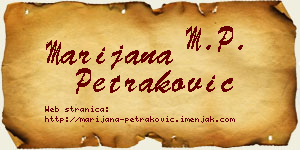 Marijana Petraković vizit kartica